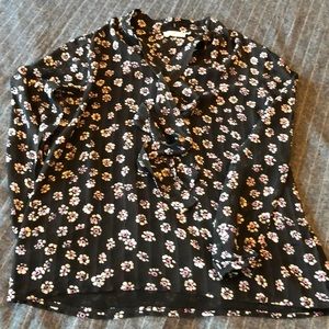 Tory Burch Front Tie Floral Blouse